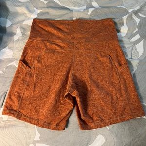 Aerie The Hugger Biker Shorts — Hi Rise — Size XL — Orange